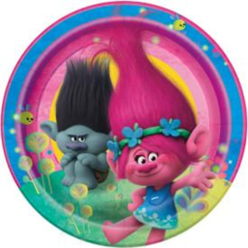Trolls Round Dinner Plates 9 (8 count)
