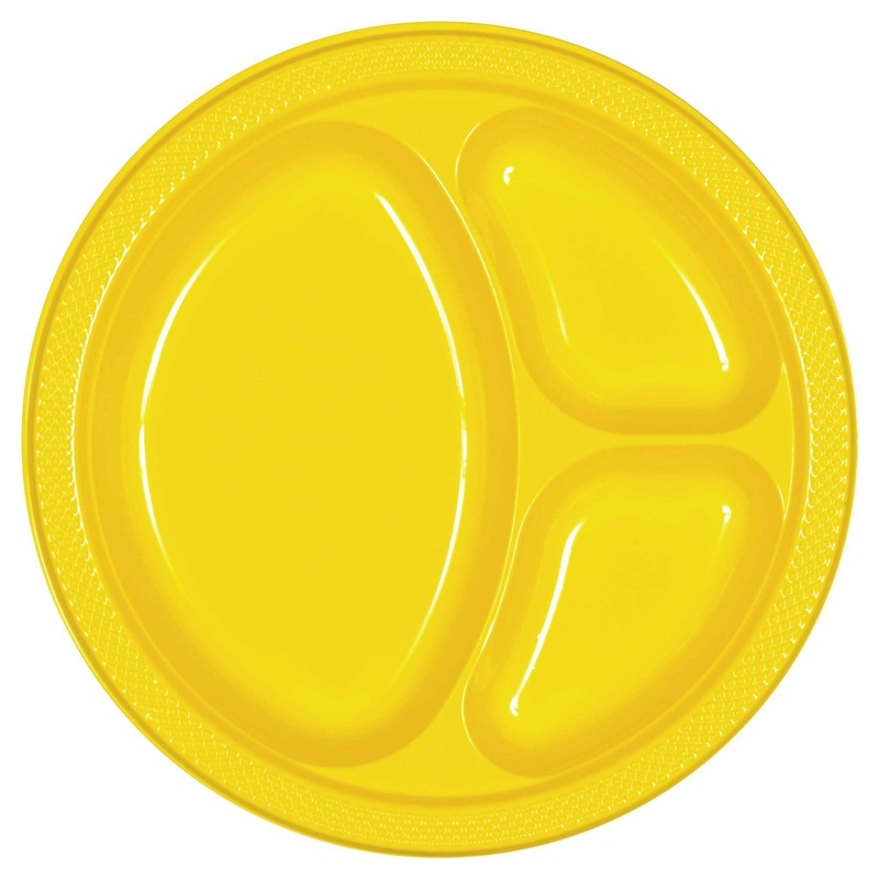 Yellow Sunshine 10.25" Divided Plates (20 count)