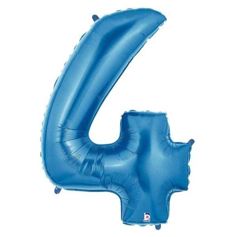 Blue Number 4 34" Balloon