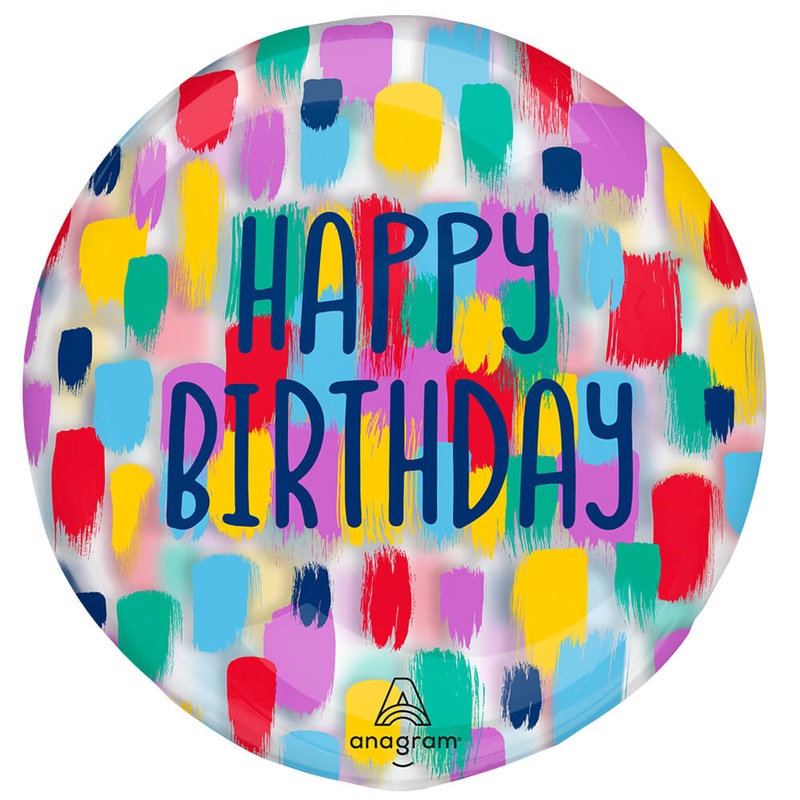 Clearz - Painterly Happy Birthday 18 Balloon