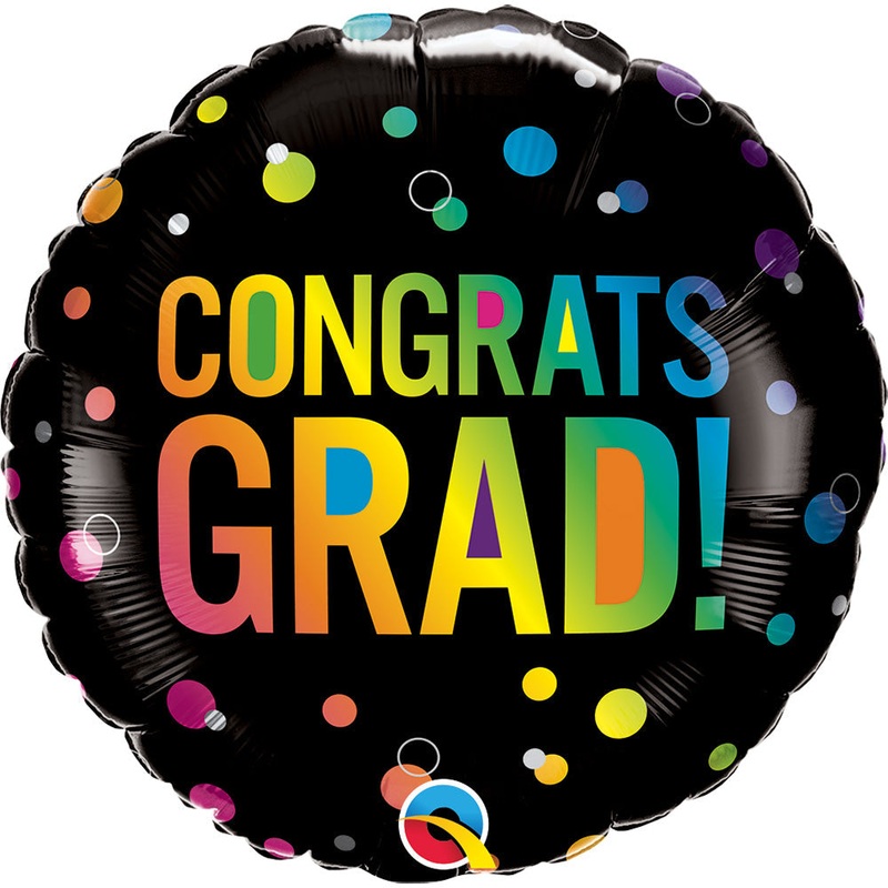 Congrats Grad Ombr Dots 18 Balloon