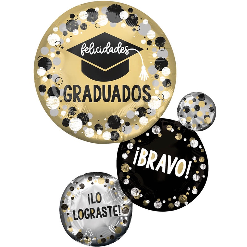Felicidades Graduados Circles & Dots 28 Balloon
