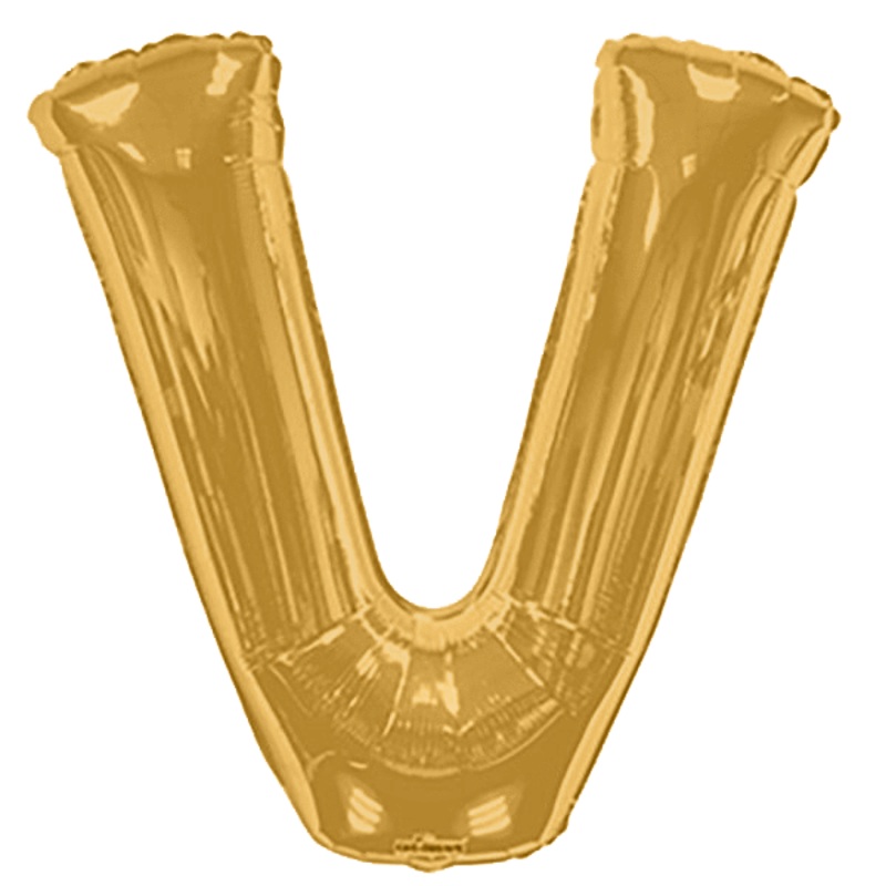 Gold Letter V 34 Balloon