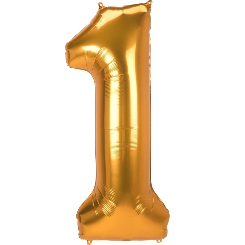Gold  Number 1 53" Balloon