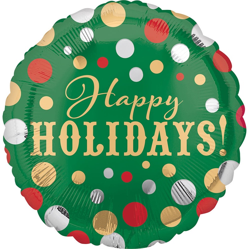 Happy Holiday Fun Dots 18" Balloon