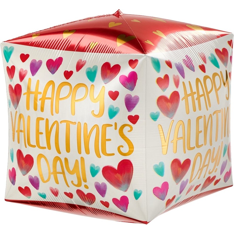 Happy Valentine's Day Painted Hearts 15 Balloon