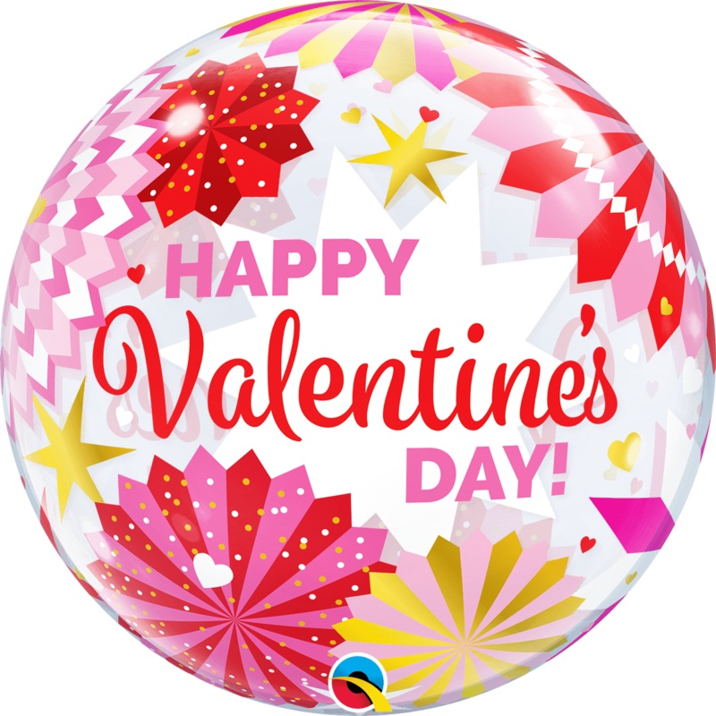 Happy Valentine's Day Paper Fans 22 Bubble Balloon