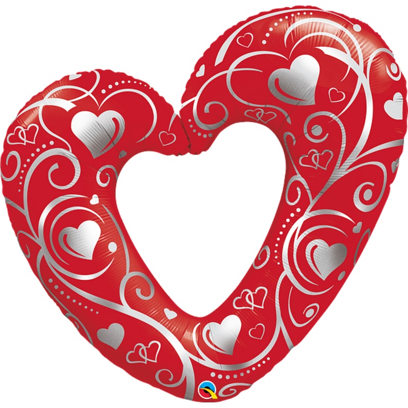 Hearts & Filigree Red Heart 42 Balloon