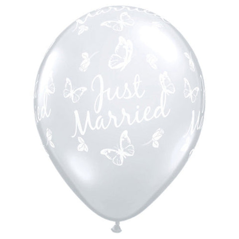 Just Married Butterflies 11 Balloon