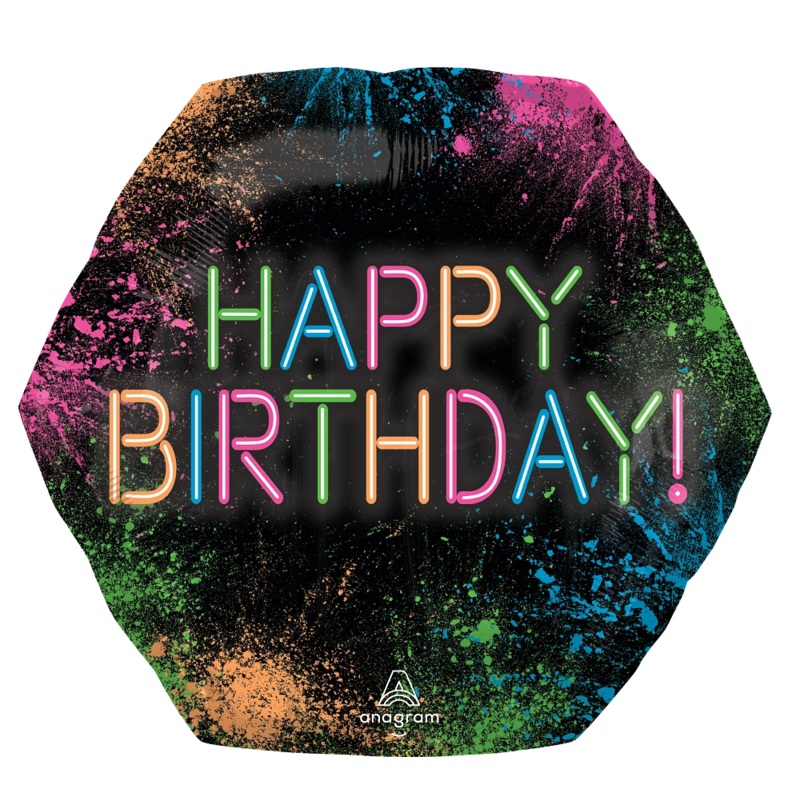 Let's Glow Crazy Neon Birthday 23 Balloon