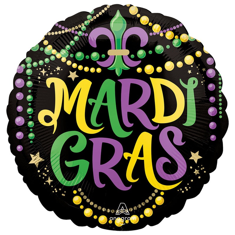 Mardi Gras Glittering Beads 17 Balloon