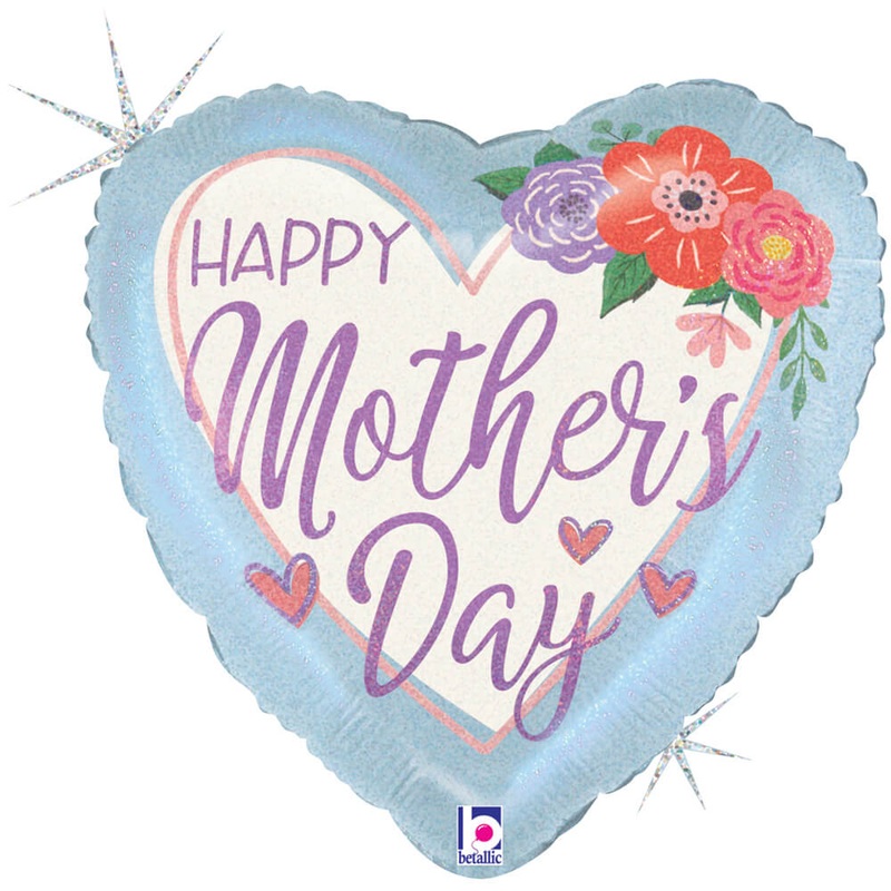 Mother's Day Blue Floral 18 Balloon