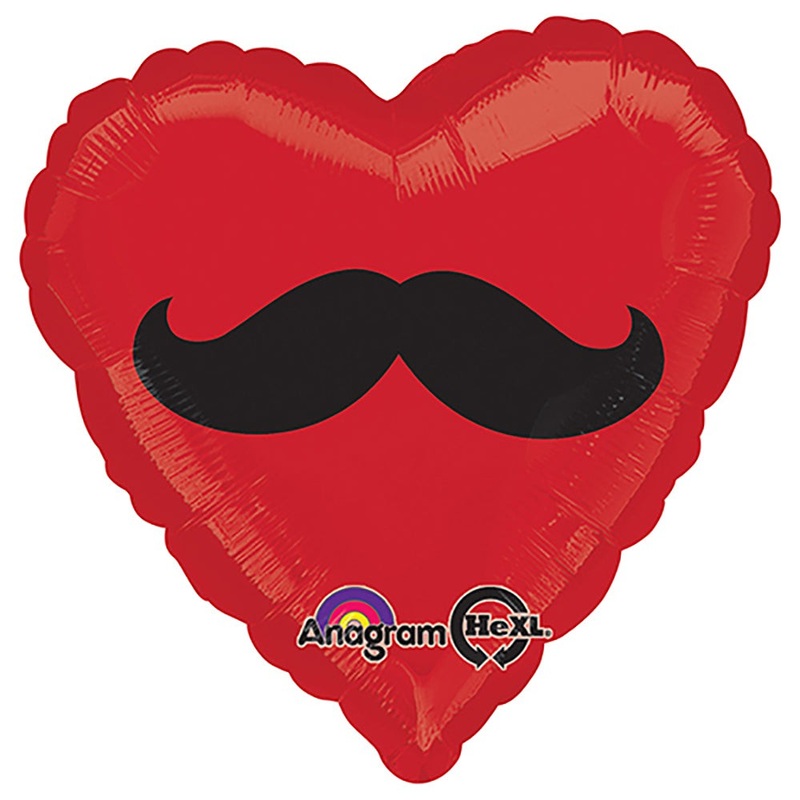 Mustache Heart 18 Balloon