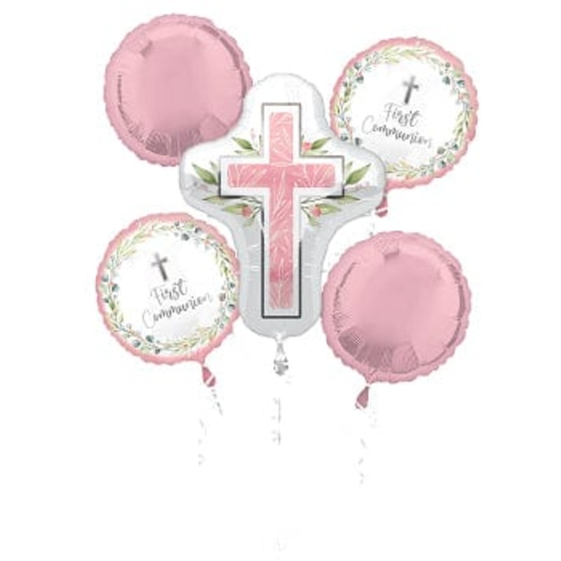 My First Communion Pink Bouquet Balloon
