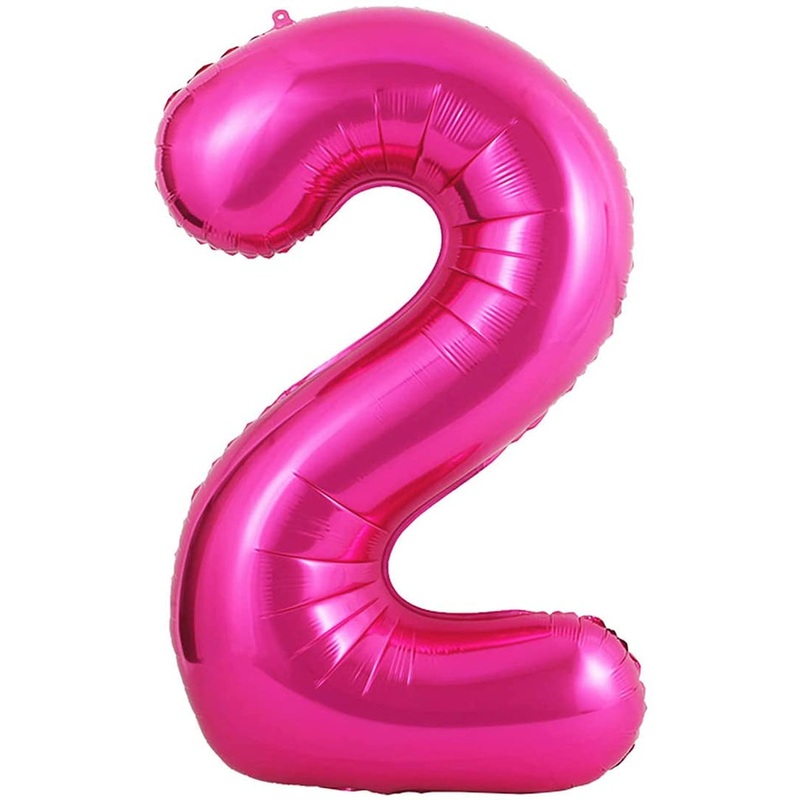 Number 2 Hot Pink 34 Balloon