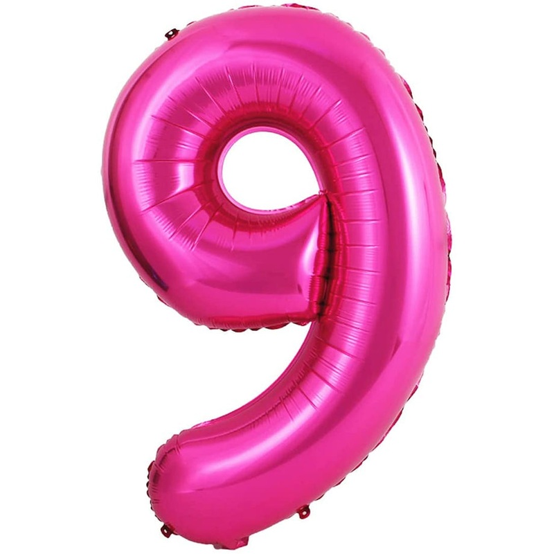 Number 9 Hot Pink 34 Balloon