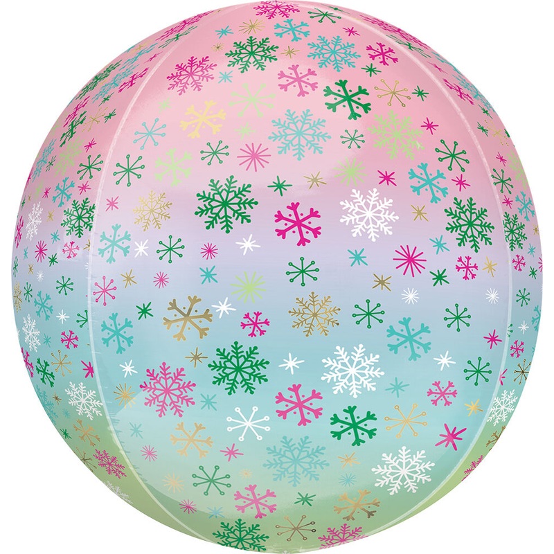 Ombre Snowflakes Orbz 16" Balloon