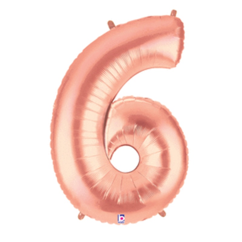 Rose Gold 34" Number 6 Balloon
