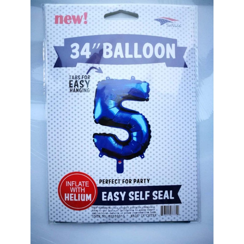 Royal Blue Number 5 34 Balloon