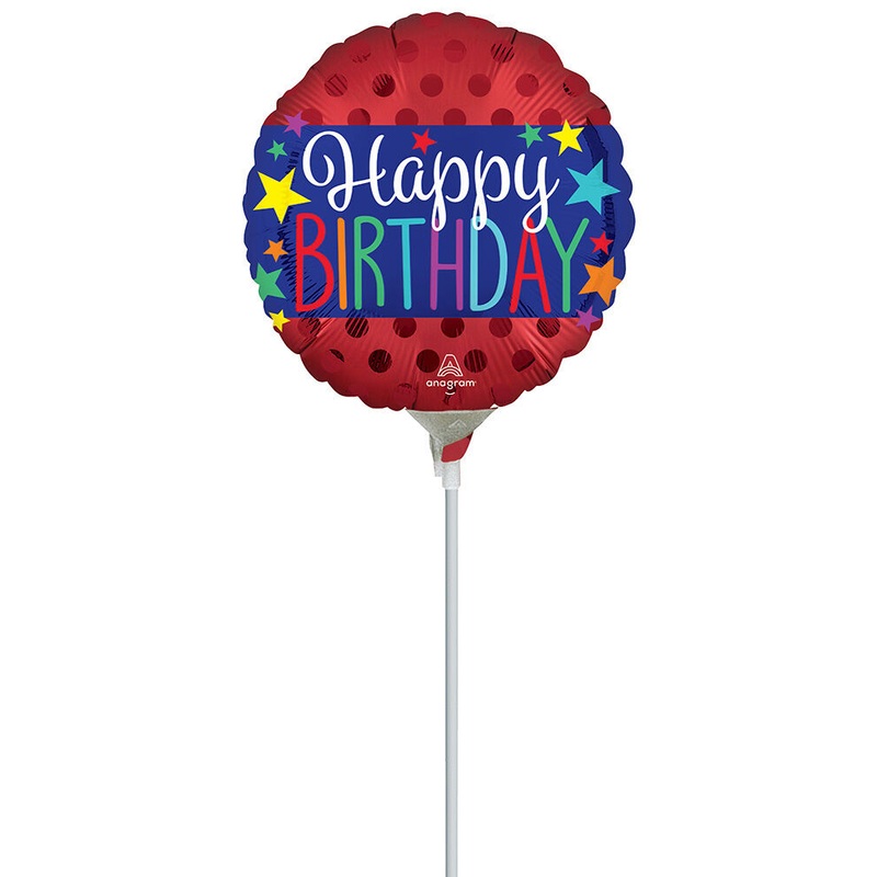 Satin Happy Birthday Banner 4" Air-fill Balloon (requires heat sealing)