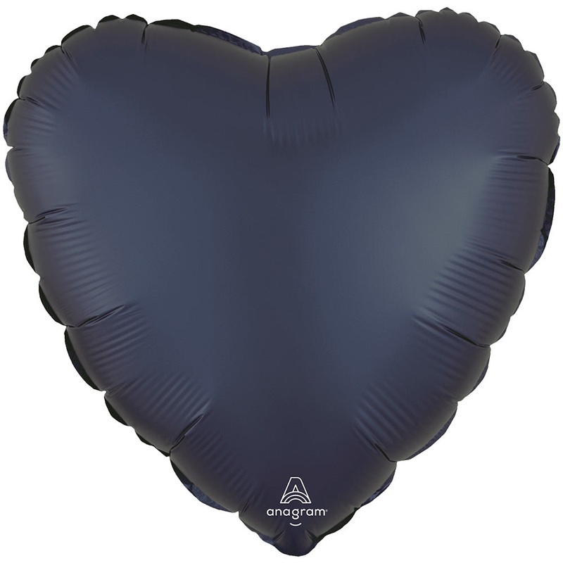 Satin True Navy Heart 17 Balloon