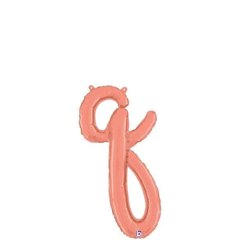Script Cursive Balloon Letter Q Rose Gold