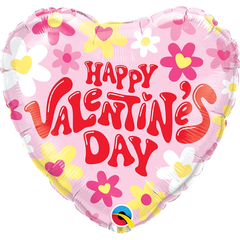 Valentine's Groovy Daisies 18" Balloon