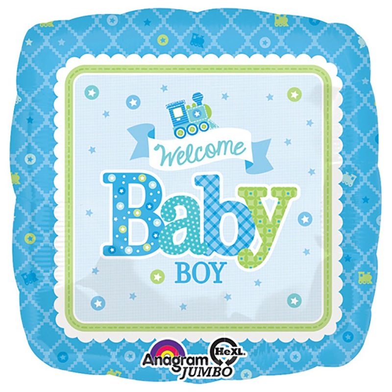 Welcome Baby Boy Train 28 Balloon