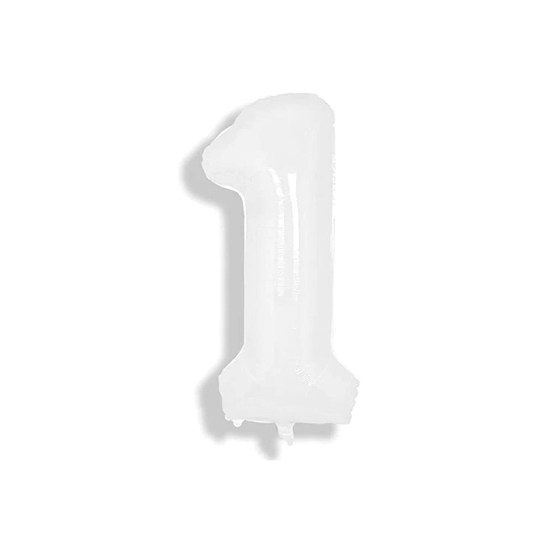 White Number 1 34 Balloon