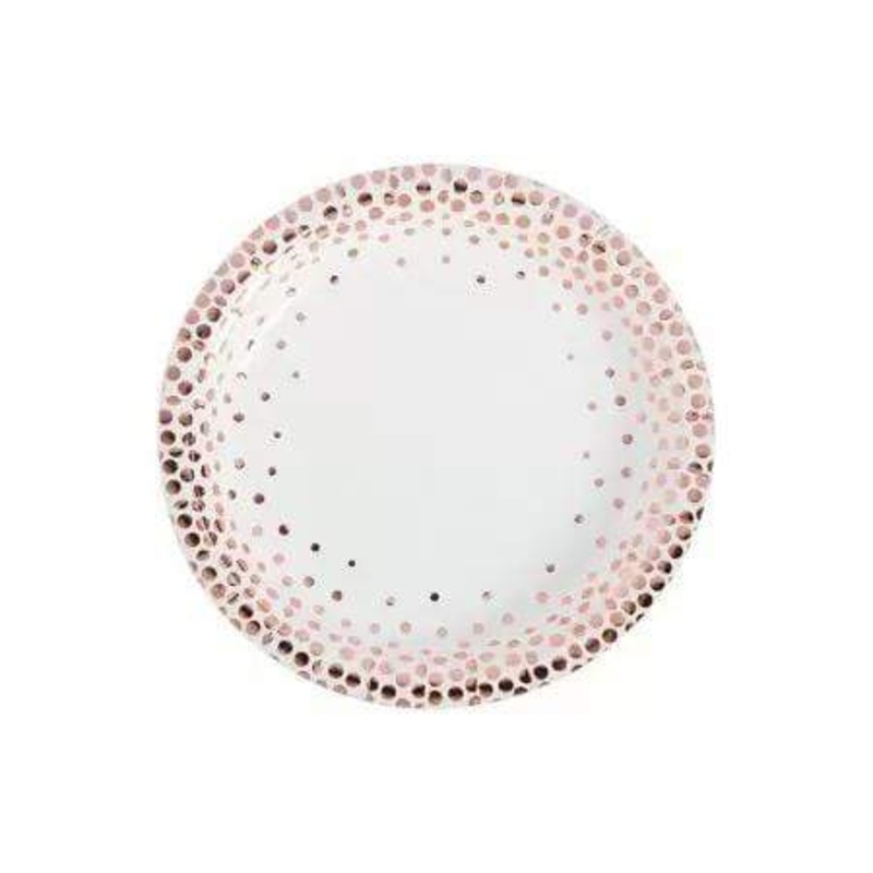 White Rose Gold 7" Plates (8 count)