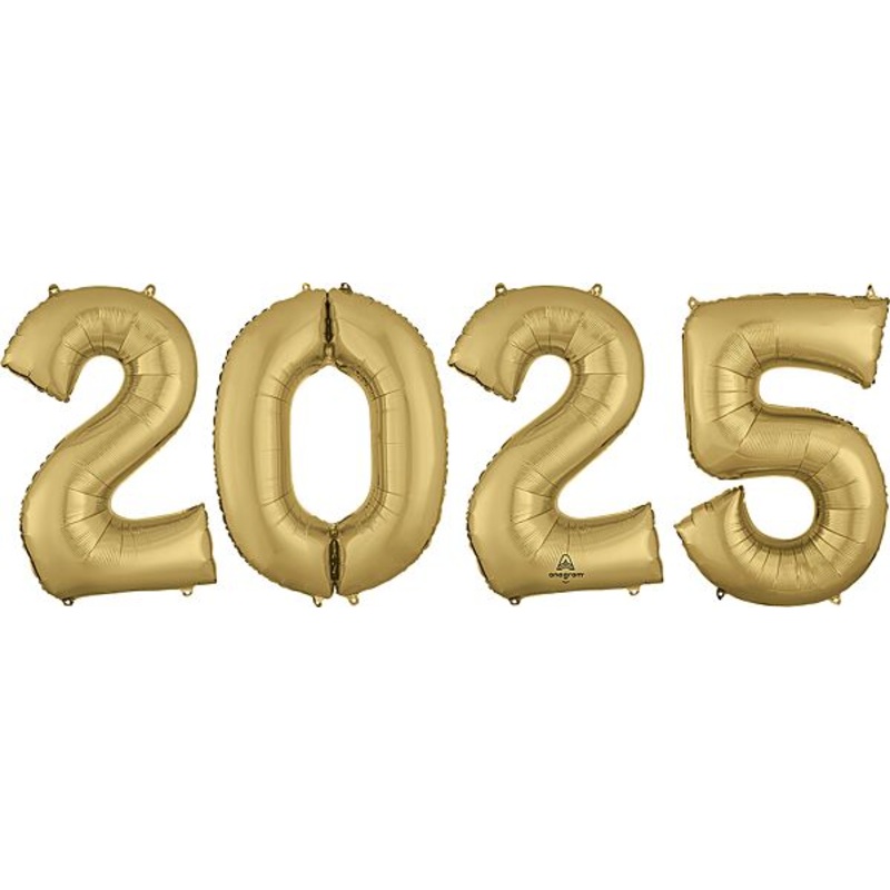 2025 Anagram Numbers Kit - White Gold 34 Balloon