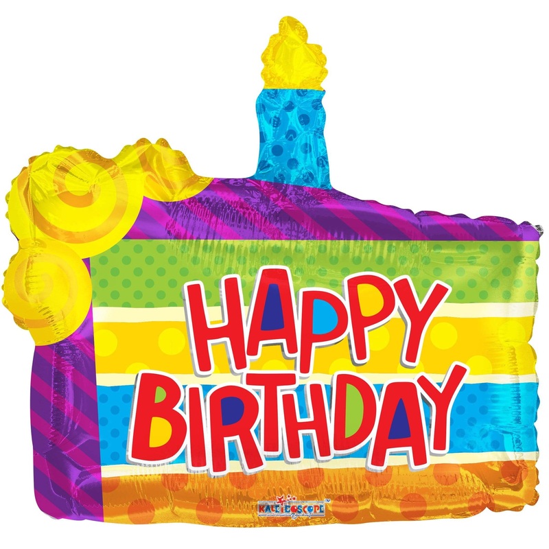 36 Happy Birthday Slice Of Cake Balloon