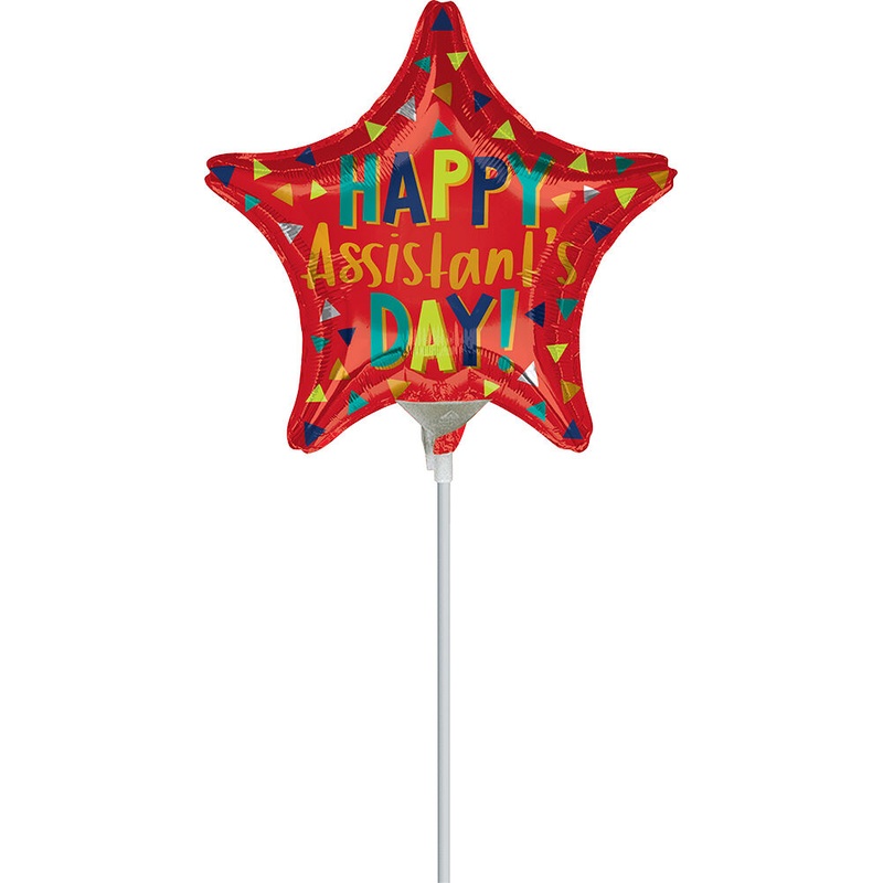 Assistant's Day Red Star 9" Air-fill Balloon (requires heat sealing)