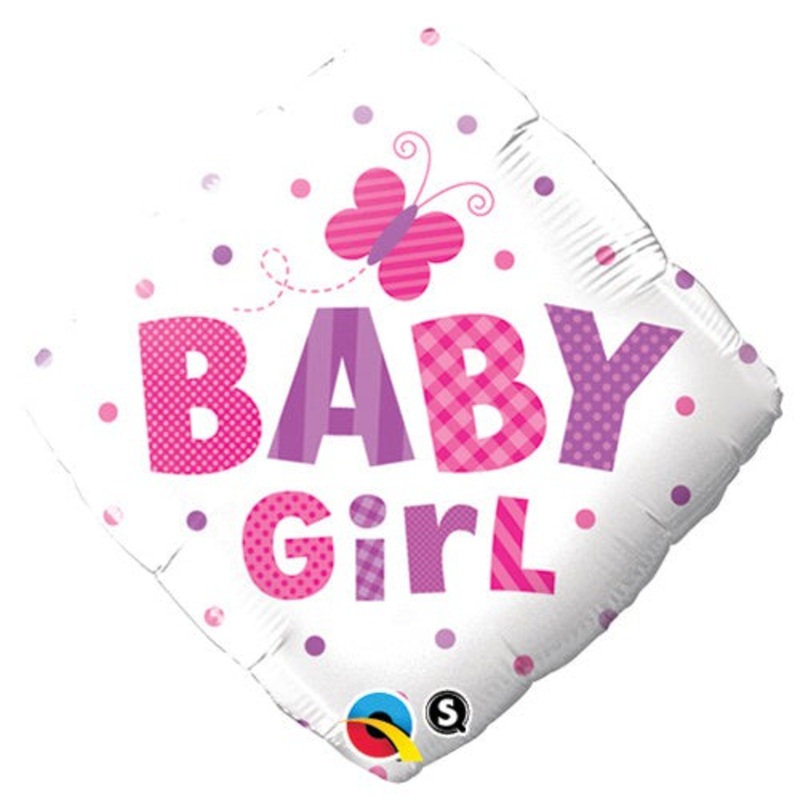 Baby Girl Dots & Butterfly 18 Balloon
