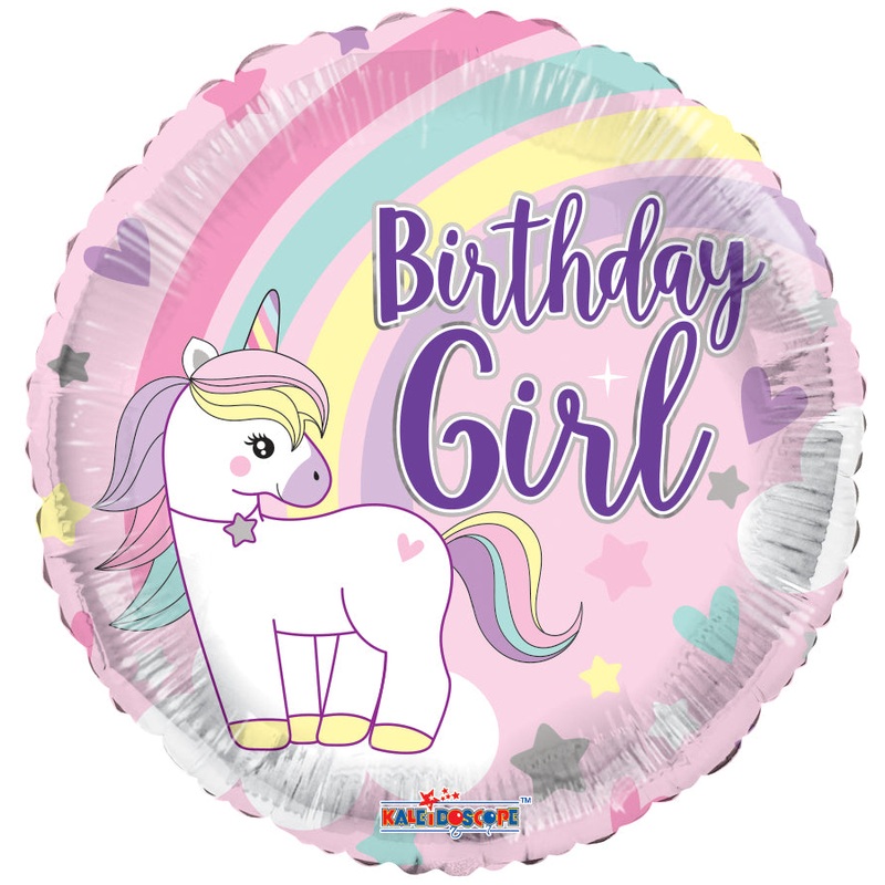 Birthday Girl Unicorn 18 Balloon