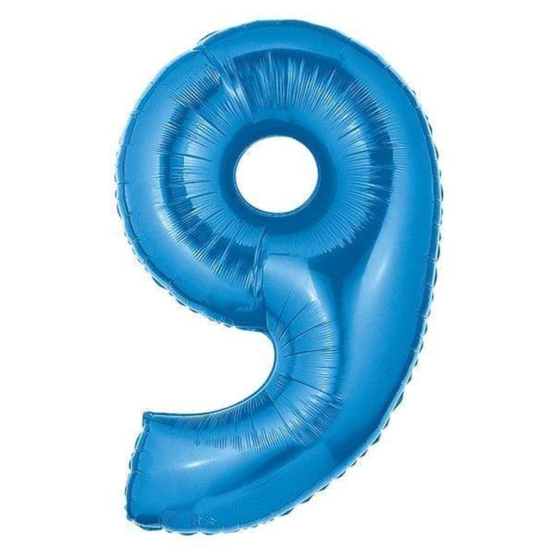 Blue Number 9 34" Balloon