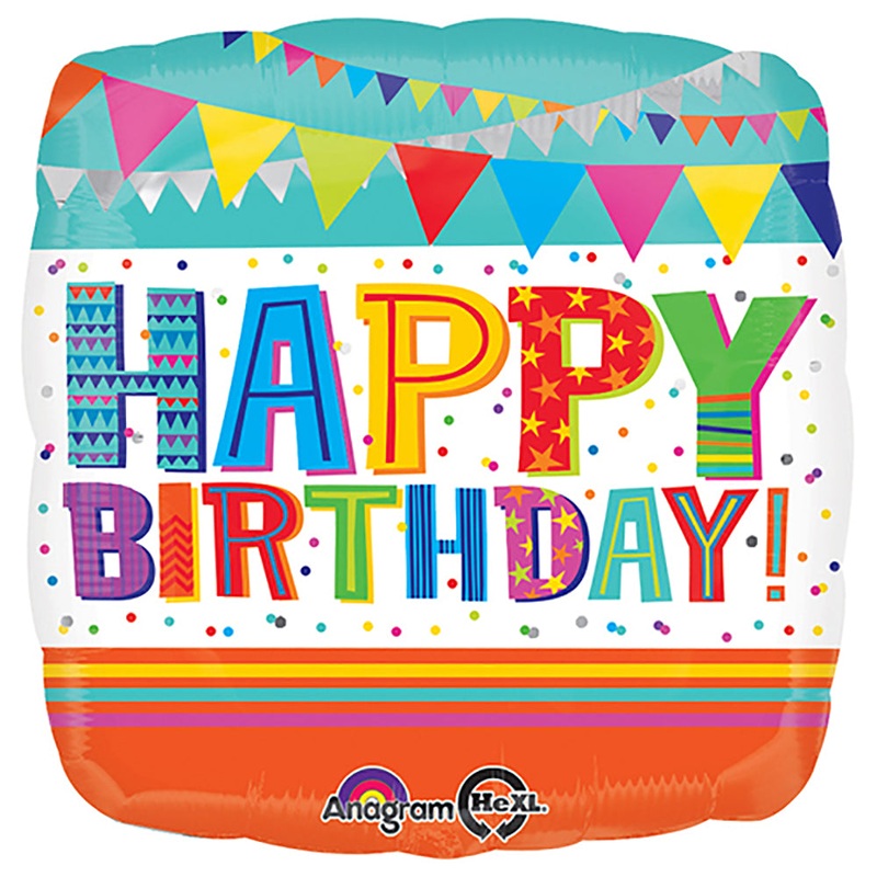 Bright & Bold Happy Birthday 18 Balloon