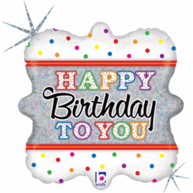 Candle Birthday to You Holographic 18" Balloon