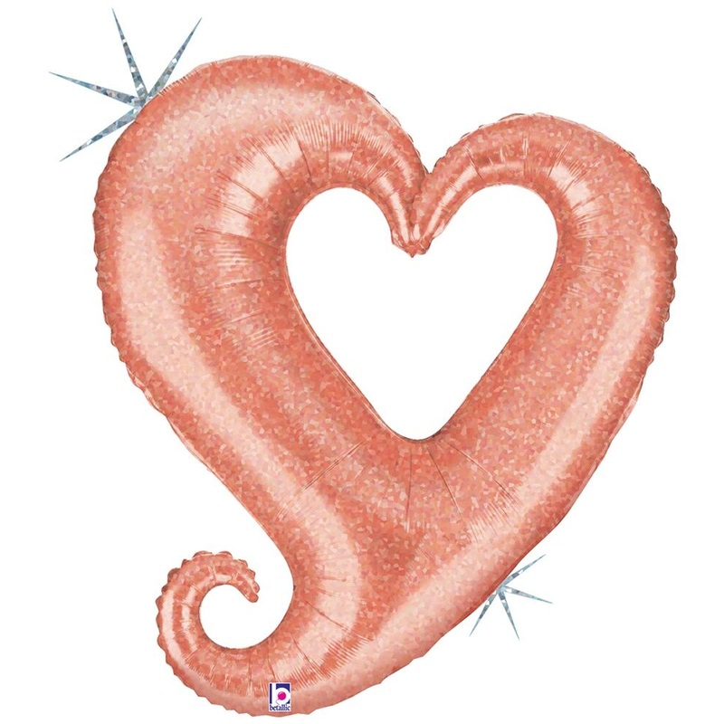 Chain of Hearts Rose Gold 37" Balloon