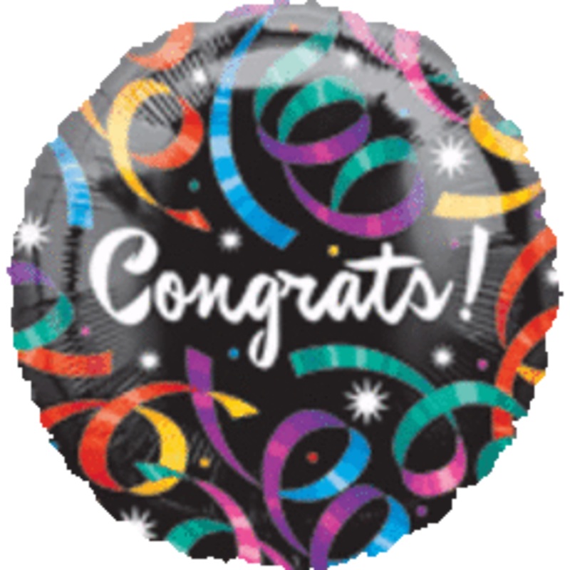 Congrats Streamers 2-Sided 18" Balloon