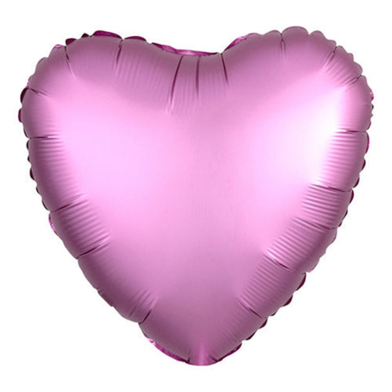 Flamingo Pink Satin Luxe Heart 19 Balloon