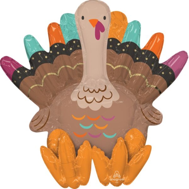 Give Thanks Turkey Sitter 21 Balloon