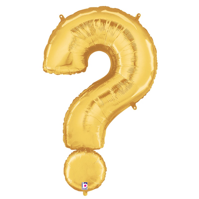 Gold Question Mark ? Symbol 34" Balloon