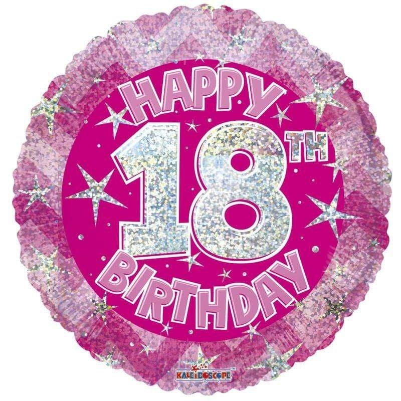 Happy 18th Birthday Pink Holographic 18 Balloon