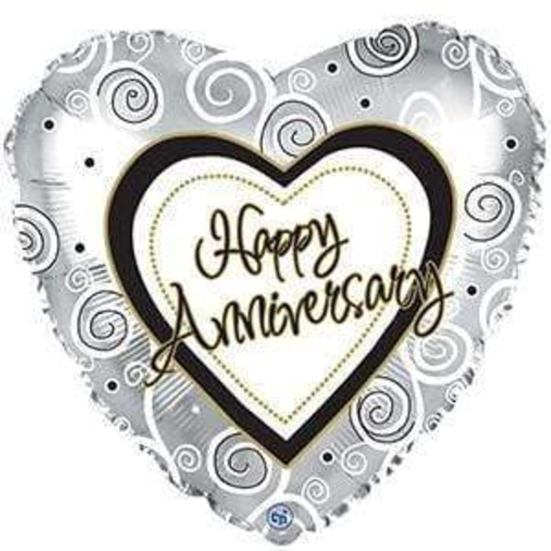 Happy Anniversary Swirls 17 Balloon