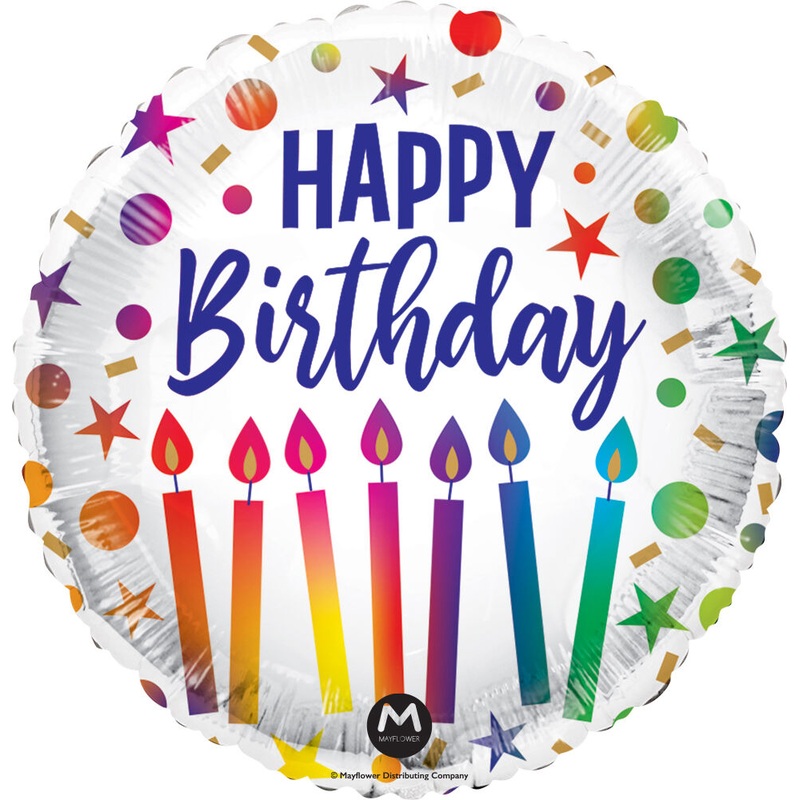 Happy Birthday Candles 17" Balloon