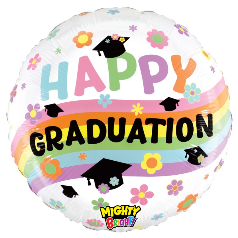 Happy Graduation Pastel Rainbow 21 Balloon