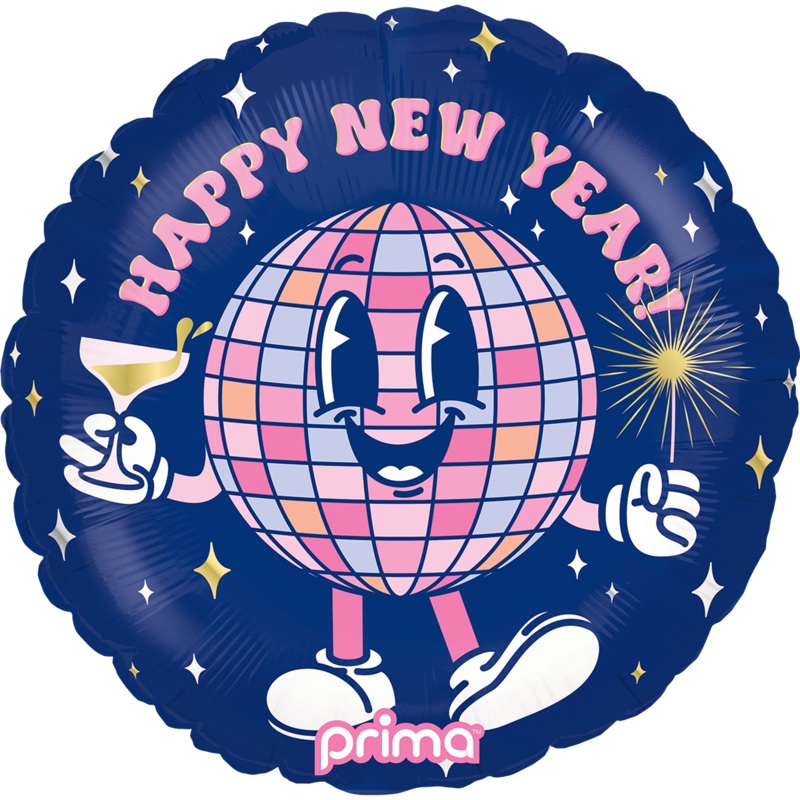 Happy New Year Disco Ball Buddy 18 Balloon
