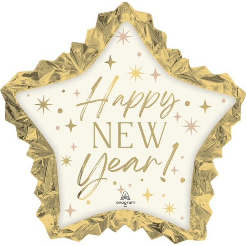 Happy New Year Golden Star 34 Balloon