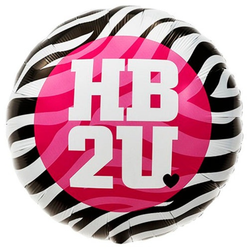 HB2U Zebra Stripe Birthday 18 Balloon